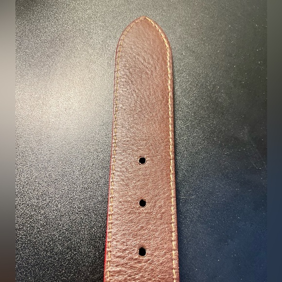 PATRICK GIBBONS  Genuine LIZZARD Handmade Leather Belt Black Red Sz 28 Brass - Picture 5 of 11